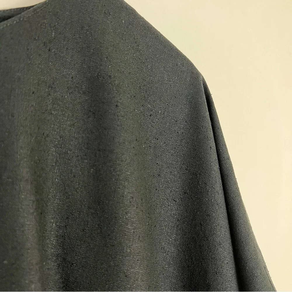 Pastorale silk short sleeve blouse black M - Picture 7 of 9